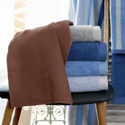 Drap de douche 70x140 cm nid d'abeille PURE WAFFLE 300 g/m² marron