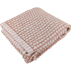 Drap de douche 70x140 cm pur coton motifs quadrillés collection GLOW marron