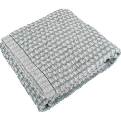 Drap de douche 70x140 cm pur coton motifs quadrillés collection GLOW vert