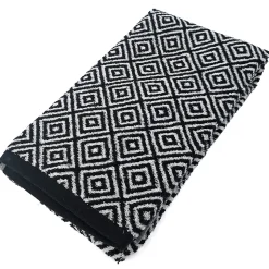 Drap de douche 70x140 cm SYMETRIE coton Noir Losanges