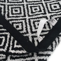 Drap de douche 70x140 cm SYMETRIE coton Noir Losanges