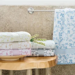 Drap de douche 70x140 cm VINTAGE FLORAL Vert 550g/m2