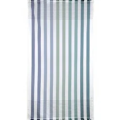 Drap de plage à rayures 100x180 cm pur coton collection BARBAGIA bleu