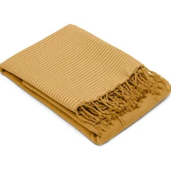 Drap de plage NID D'ABEILLE 100x200 cm coton 230 g/m² jaune Curry