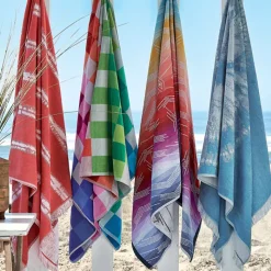 Drap de plage 100x180 cm en velours collection SICILE multicolore