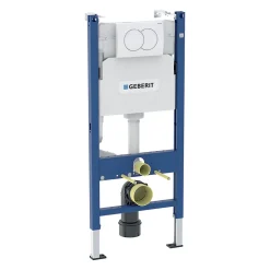 Duofix Pack WC bâti-support 112 cm + WC suspendu sans bride Ceramia avec abattant SoftClose + plaque blanche (GEBCEPXWT01-FR)