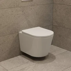Duofix Pack WC bâti-support + WC suspendu sans bride avec abattant SoftClose Ceramia + plaque blanche (GEBCE14WT05-FR)