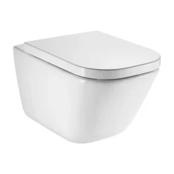 Duofix pack WC bâti-support UP100 + WC suspendu sans bride Roca avec abattant SoftClose + plaque blanche (GEBROGAWR02-FR)