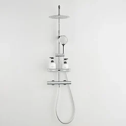 Edouard Rousseau - Colonne de Douche Thermostatique ARS Tablette - Mitigeur à Corps Froid - Douchette 3 Jets - Chromé