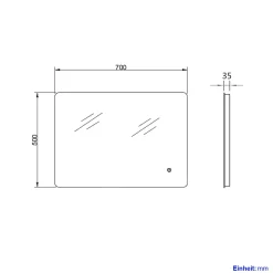 EMKE Miroir lumineux salle de bain Rétro-éclairage 80x60cm,Miroir LED avec Interrupteur Tactile,Anti-buée,lumière blanche froide