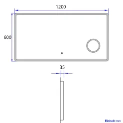 EMKE Miroir lumineux salle de bain 120x60cm, Miroir LED, Interrupteur Tactile, 3x Grossissement, éclairage Lumière Blanche Froide