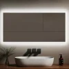 EMKE Miroir lumineux salle de bain 120x60cm, Miroir LED avec Interrupteur à bouton, Anti-buée, lumière Blanche Froide/Chaude