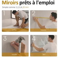 EMKE Miroir lumineux salle de bain rond diamètre 60cm, Miroir LED avec Interrupteur Tactile, Anti-buée, 3 couleurs de Lumières