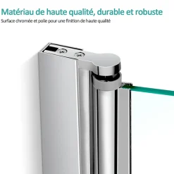EMKE Pare de baignoire en 6 mm verre securit Paroi de douche pliable pour baignoire Revêtement Nano facile à nettoyer 120 x 140 cm