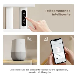 EMKE Radiateur sèche-serviettes électrique salle de bain avec thermostat, 100x50 cm, 350W, blanc brillant