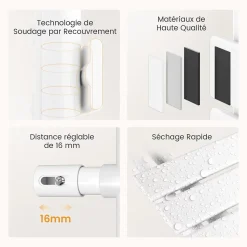 EMKE Radiateur Sèche-Serviettes Électrique 1041x500 mm, Blanc 600W, WiFi, Modes Intelligents, Détection Fenêtre