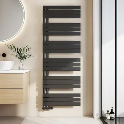 EMKE Radiateur Sèche-Serviettes à Eau Chaude Flat Panel - Noir Mat 160x60 cm - 958W