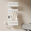 EMKE Radiateur sèche-serviettes électrique salle de bain avec thermostat, 85x40 cm, 285W, blanc brillant