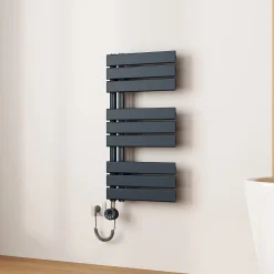 EMKE Radiateur Sèche-Serviettes Électrique 762x400 mm, Gris Anthracite 400W, WiFi, Modes Intelligents, IPX4