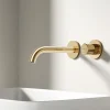 EMKE Robinet de Salle de Bain Modulaire,281x140x65mm,Corps en Laiton, Or Champagne,Mitigeur de lavabo mural,Cartouche en Céramique
