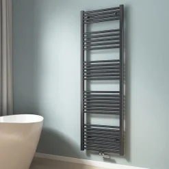 EMKE Sèche-serviette eau chaude, Radiateur sèche-serviettes raccordement central Anthracite 120x60cm 598Watts