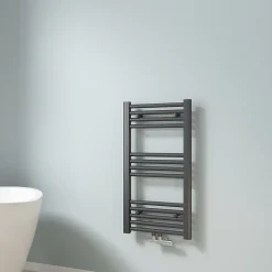 EMKE Sèche-serviette eau chaude, Radiateur sèche-serviettes raccordement central Anthracite 75x40cm 244Watts