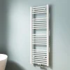 EMKE Sèche-serviette eau chaude, Radiateur sèche-serviettes raccordement central Blanc 120x40cm 427Watts