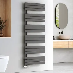 EMKE Sèche-serviettes à Eau Chaude Panneau Plat, Sèche-serviettes connexion latérale pour, Anthracite 1599x600mm 1005Watts
