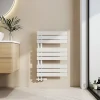 EMKE Sèche-serviettes à Eau Chaude 762x500mm, Panneau Plat Blanc avec Raccordement Latéral, 397 Watts