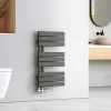 EMKE Sèche-serviettes à Eau Chaude Panneau Plat, Sèche-serviettes connexion latérale pour, Anthracite 762x400mm 360Watts