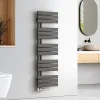 EMKE Sèche-serviettes à Eau Chaude Panneau Plat, Sèche-serviettes connexion latérale pour, Anthracite 1320x400mm 598Watts