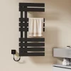 EMKE Sèche-Serviettes Électrique de salle de bain 1000 x 500 mm, Porte-serviettes chauffant électrique, Noir 350W