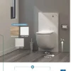 Ensemble bâti-support+habillage couleur marbre blanc +Sanibroyeur+cuvette+abattant WATERMATIC W40 Silence PMR norme handicapés