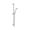 Ensemble Colonne de douche métal Barre de douche avec flexible 1,6m et douchette chrome - 70x2x7cm - Chrome