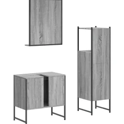 Ensemble d'armoires de salle de bain 3 pcs sonoma gris vidaXL