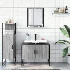 Ensemble d'armoires de salle de bain 3 pcs sonoma gris vidaXL