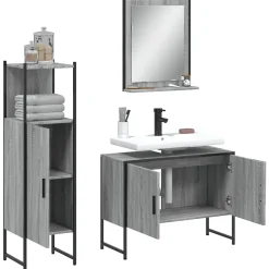 Ensemble d'armoires de salle de bain 3 pcs sonoma gris vidaXL