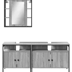 Ensemble d'armoires de salle de bain 3 pcs sonoma gris vidaXL