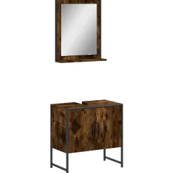 Ensemble d'armoires de salle de bain 2 pcs chêne fumé vidaXL