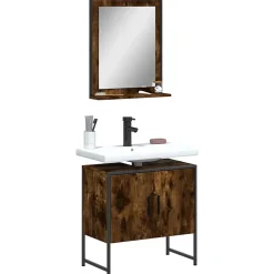 Ensemble d'armoires de salle de bain 2 pcs chêne fumé vidaXL