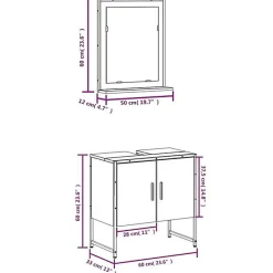 Ensemble d'armoires de salle de bain 2 pcs chêne fumé vidaXL