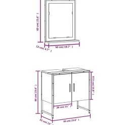 Ensemble d'armoires de salle de bain 2 pcs sonoma gris vidaXL