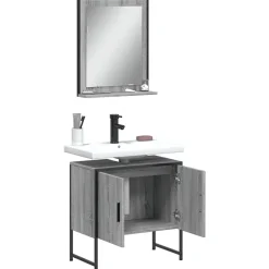 Ensemble d'armoires de salle de bain 2 pcs sonoma gris vidaXL