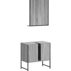 Ensemble d'armoires de salle de bain 2 pcs sonoma gris vidaXL
