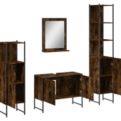 Ensemble d'armoires de salle de bain 4 pcs chêne fumé vidaXL