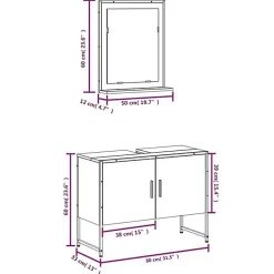Ensemble d'armoires de salle de bain 2 pcs sonoma gris vidaXL
