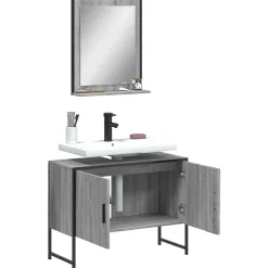 Ensemble d'armoires de salle de bain 2 pcs sonoma gris vidaXL