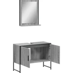 Ensemble d'armoires de salle de bain 2 pcs sonoma gris vidaXL