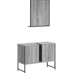 Ensemble d'armoires de salle de bain 2 pcs sonoma gris vidaXL