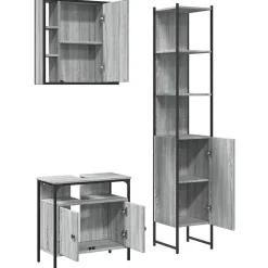 Ensemble d'armoires de salle de bain 3 pcs sonoma gris vidaXL